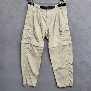 World Wide Sportsman Pants Mens Size 30 Tan Convertible Cargo Nylon Belt Fishing